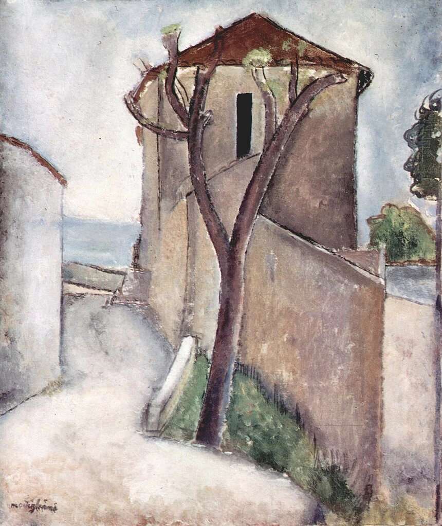 Amedeo Modigliani - Albero e casa